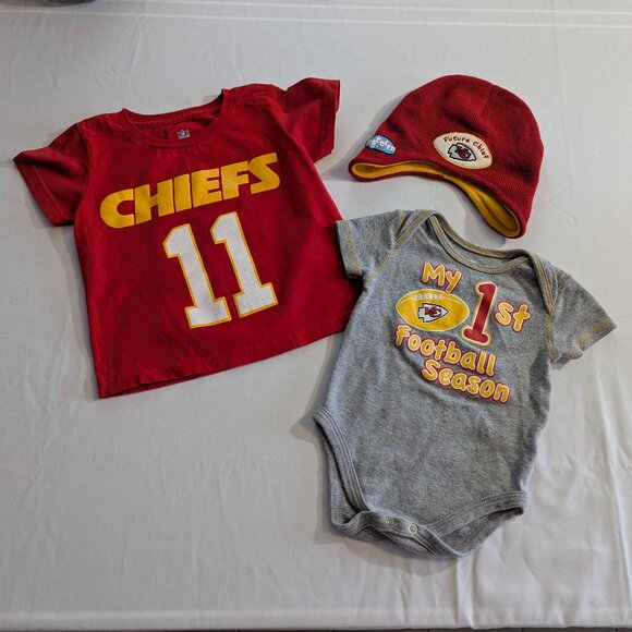 NFL Chiefs 6-9 Month Onesie NWT Stocking Cap 2T Chiefs Tee Red Alex Smith 11 - Picture 6 of 11